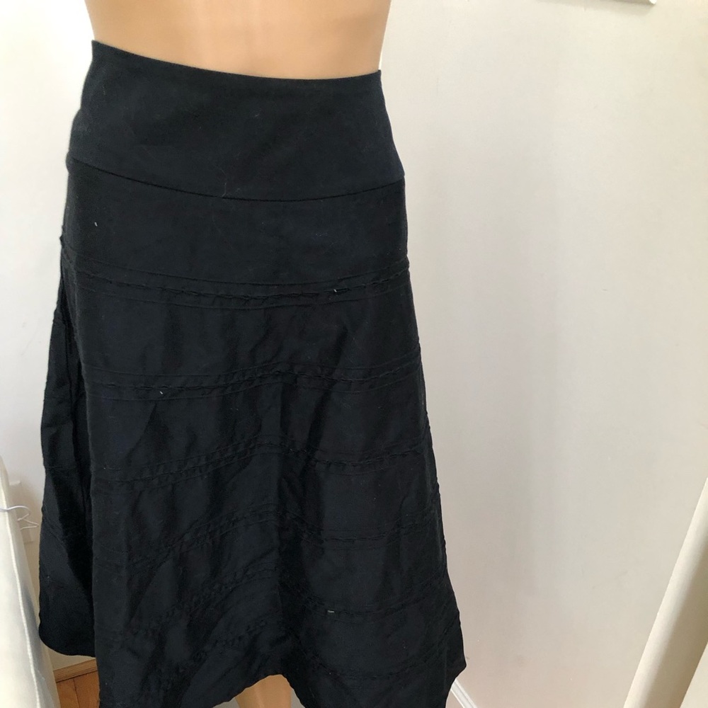 NWOT - Richly Embroidered Black A Line Skirt